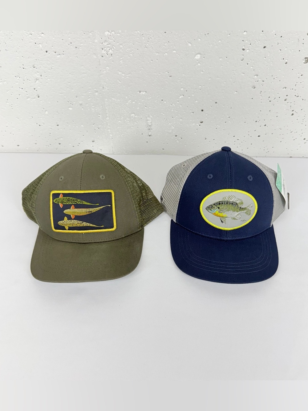 Rep Your Water Lot of 2 Navy Blue Gill  New Olive Green Adjustable Trucker Hat